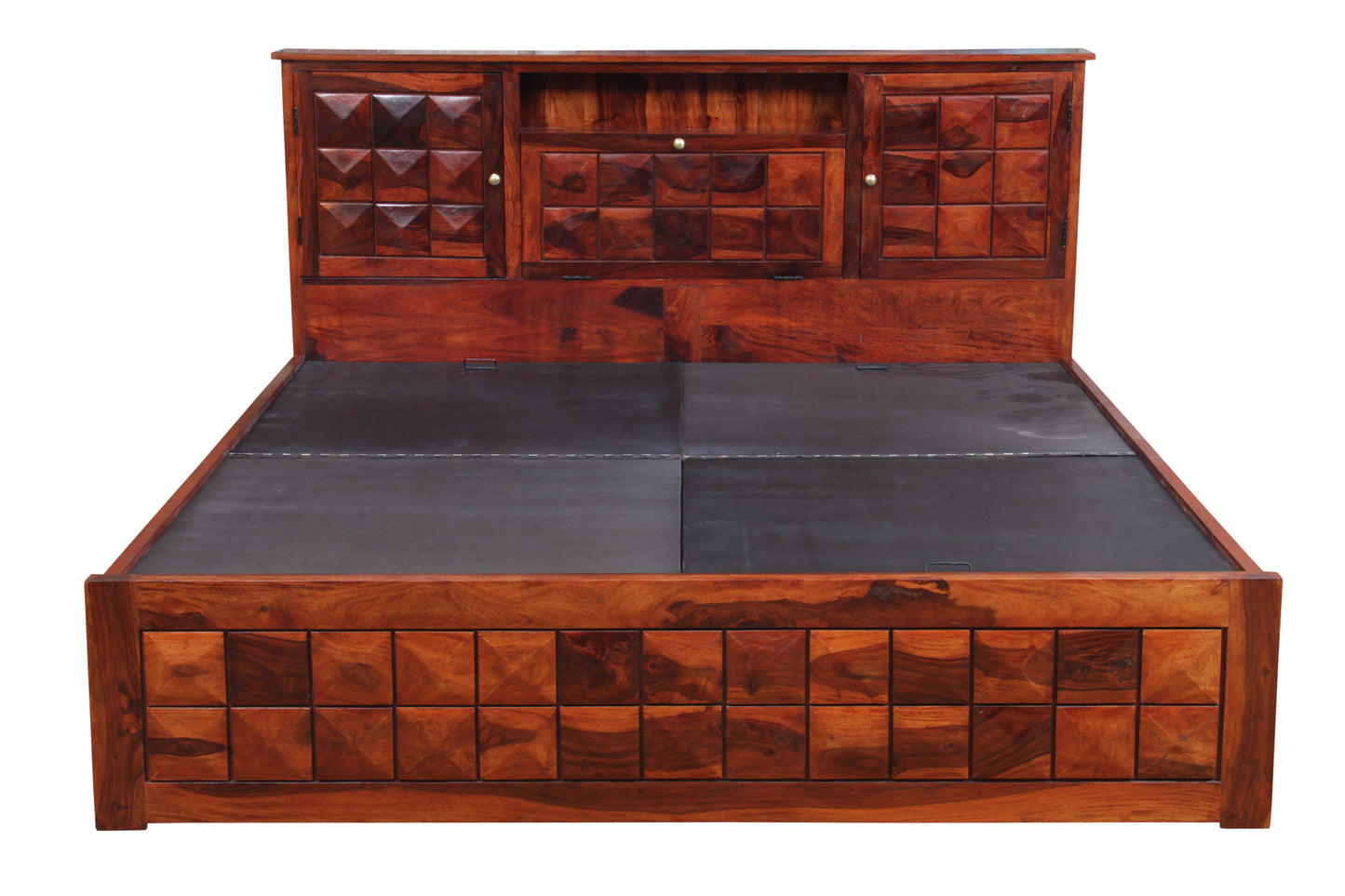 Antilla Deux Sheesham Wood Bed by Induscraft | King & Queen Sizes | Storage Options