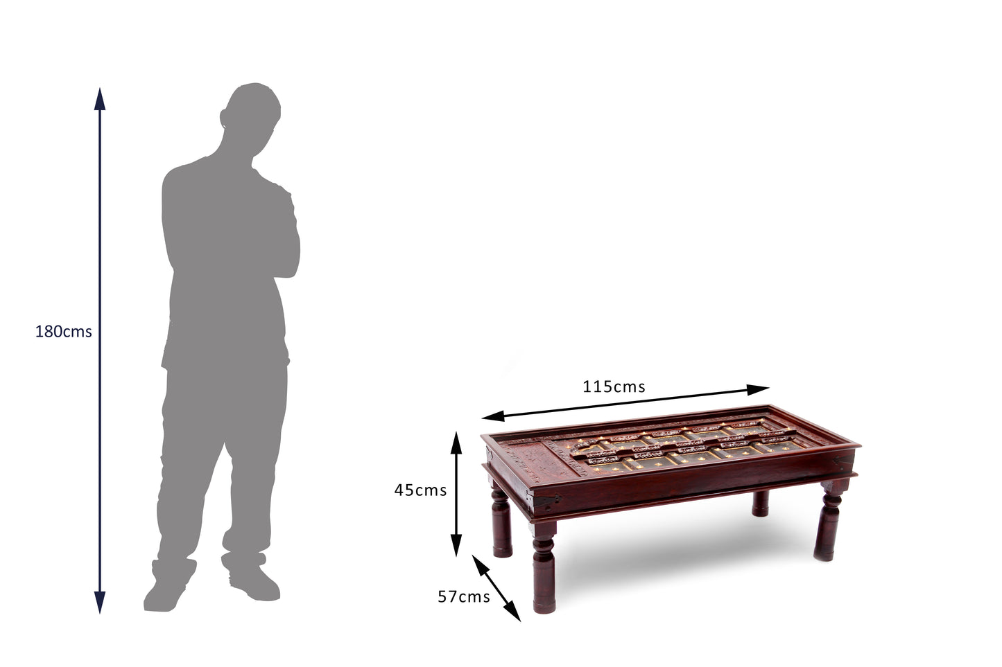 Doorway 2 Rajasthan Centre Table by Induscraft in Solid Sheesham Wood