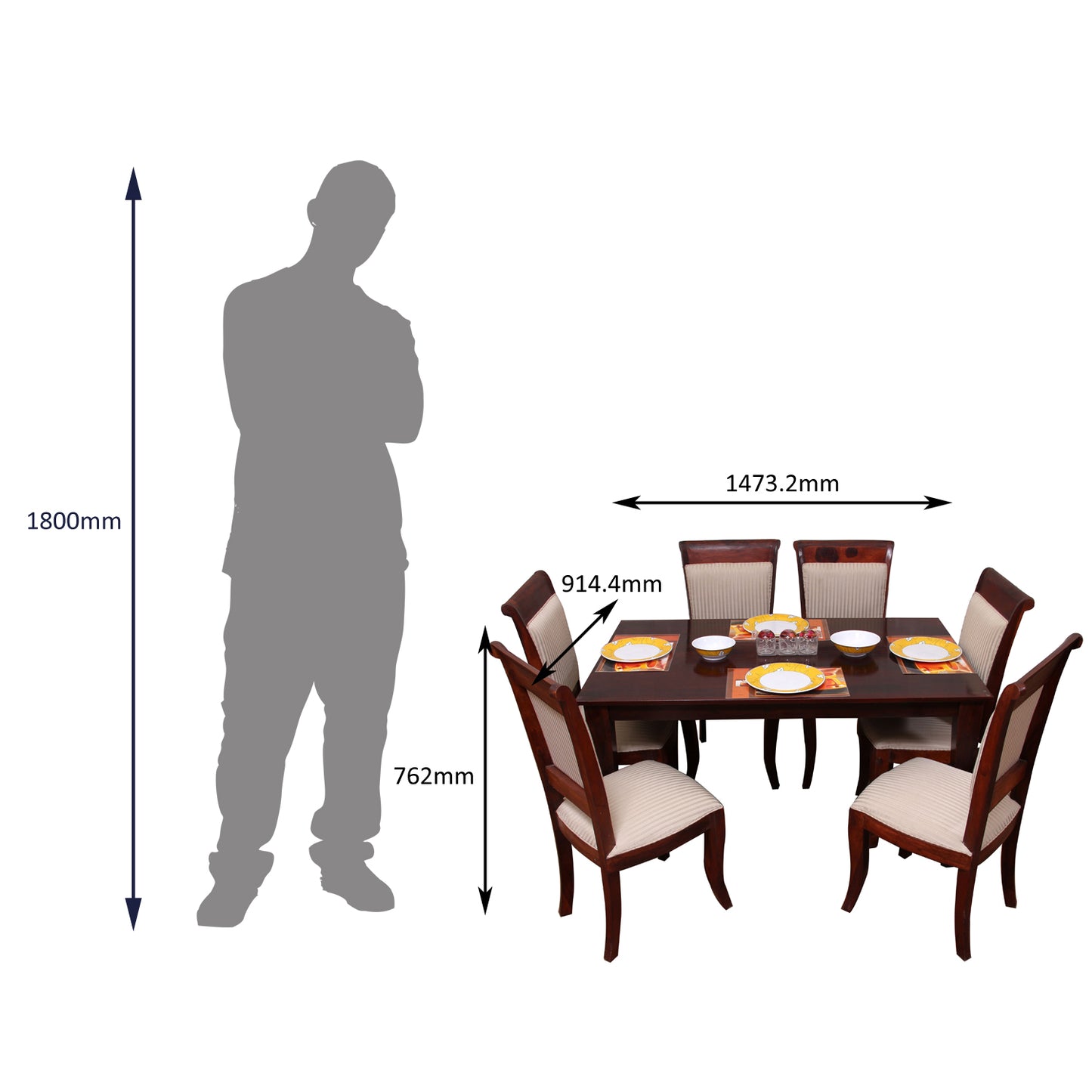 Compact Solid Wood Dining set : Choose a 4-Seater, 6-Seater, or Individual Pieces