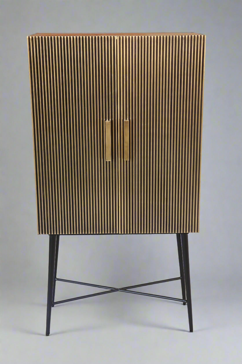 Aurum Almirah Cabinet by Induscraft with Brass Accent