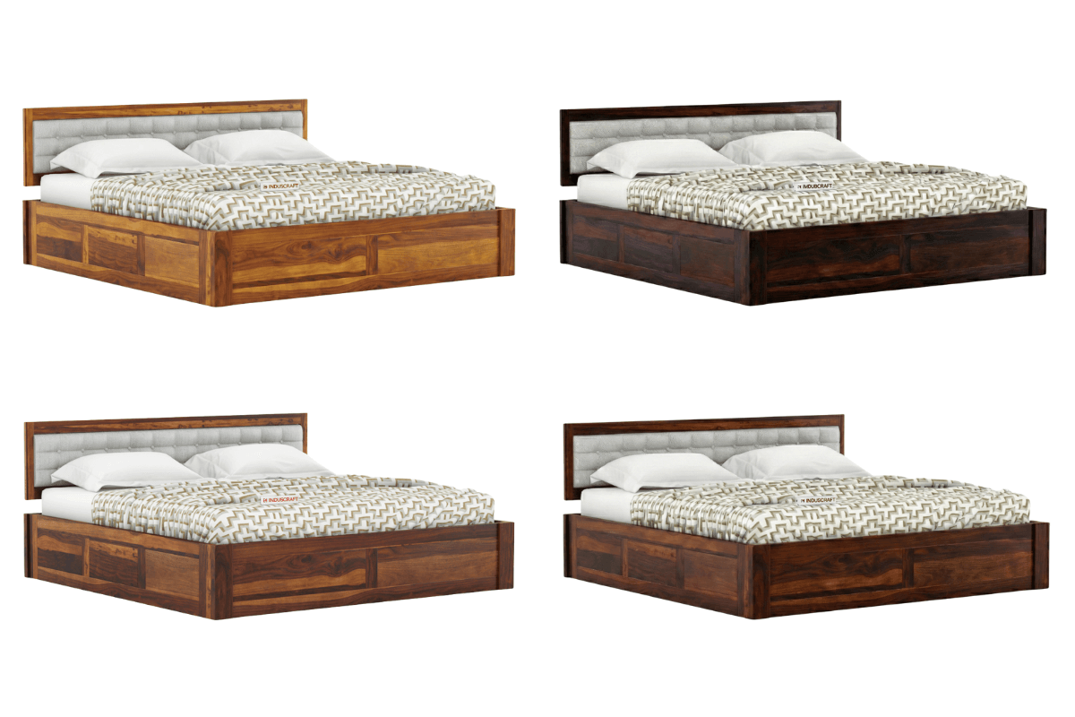 Sheesham Wood King Size Storage Bed Finish Options