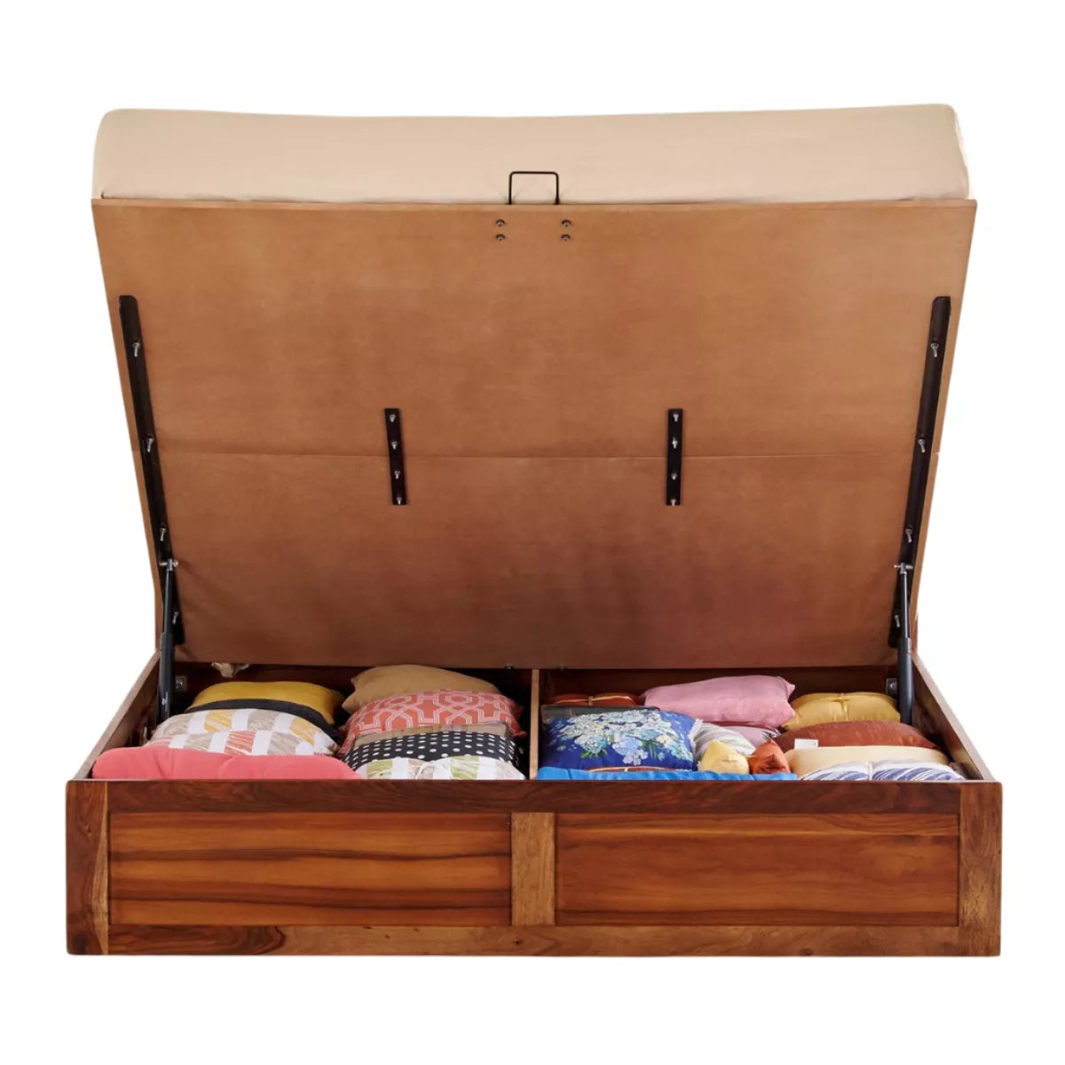 Golden Goa Sheesham Wood Luxury Bed with Fluted Headboard