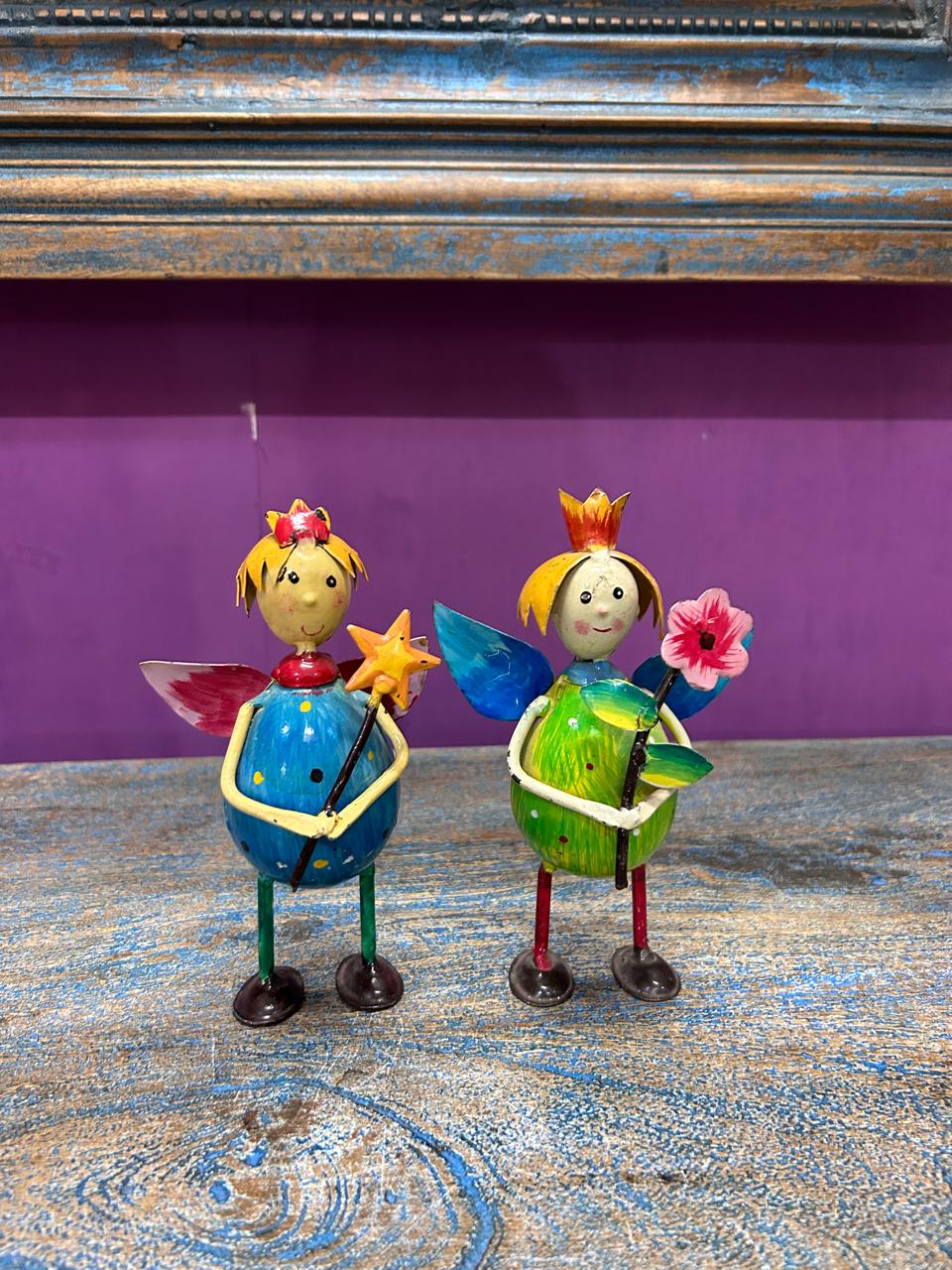 Metallic and Playful Angels Home Decor (Set of 2)