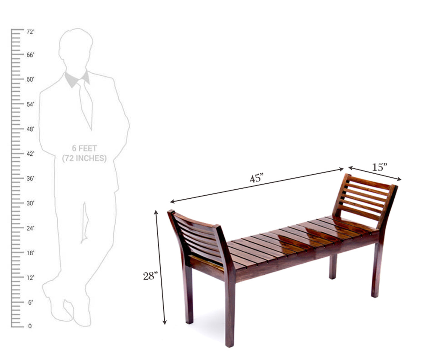 Butterfly Bench by Induscraft in Solid Sheesham Wood 2 Seater
