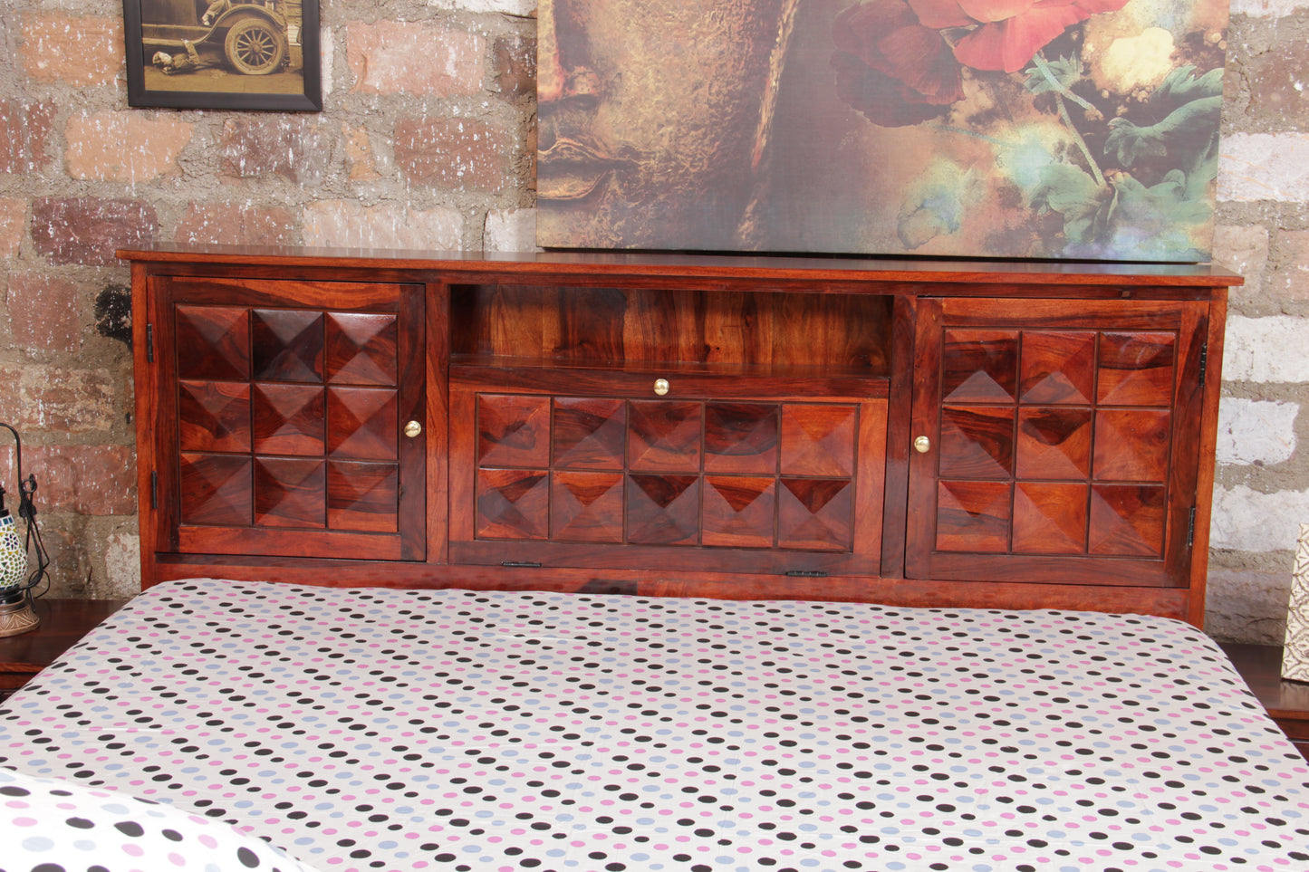 Antilla Deux Sheesham Wood Bed by Induscraft | King & Queen Sizes | Storage Options