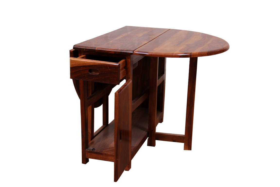 Spicy Folding Sheesham Wood Dining Table Set – Compact, Versatile, and Elegant