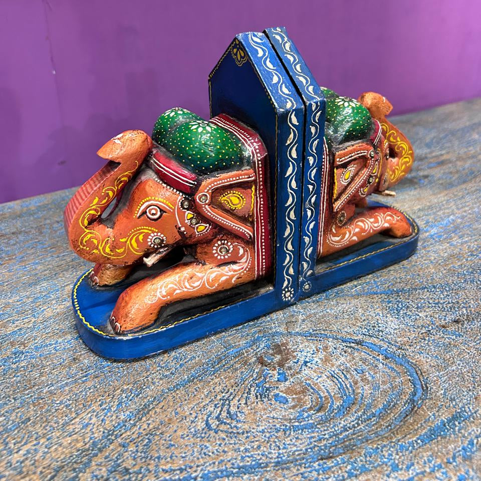 Colourful Ethnic Elephant Book Holder (Set of Two)