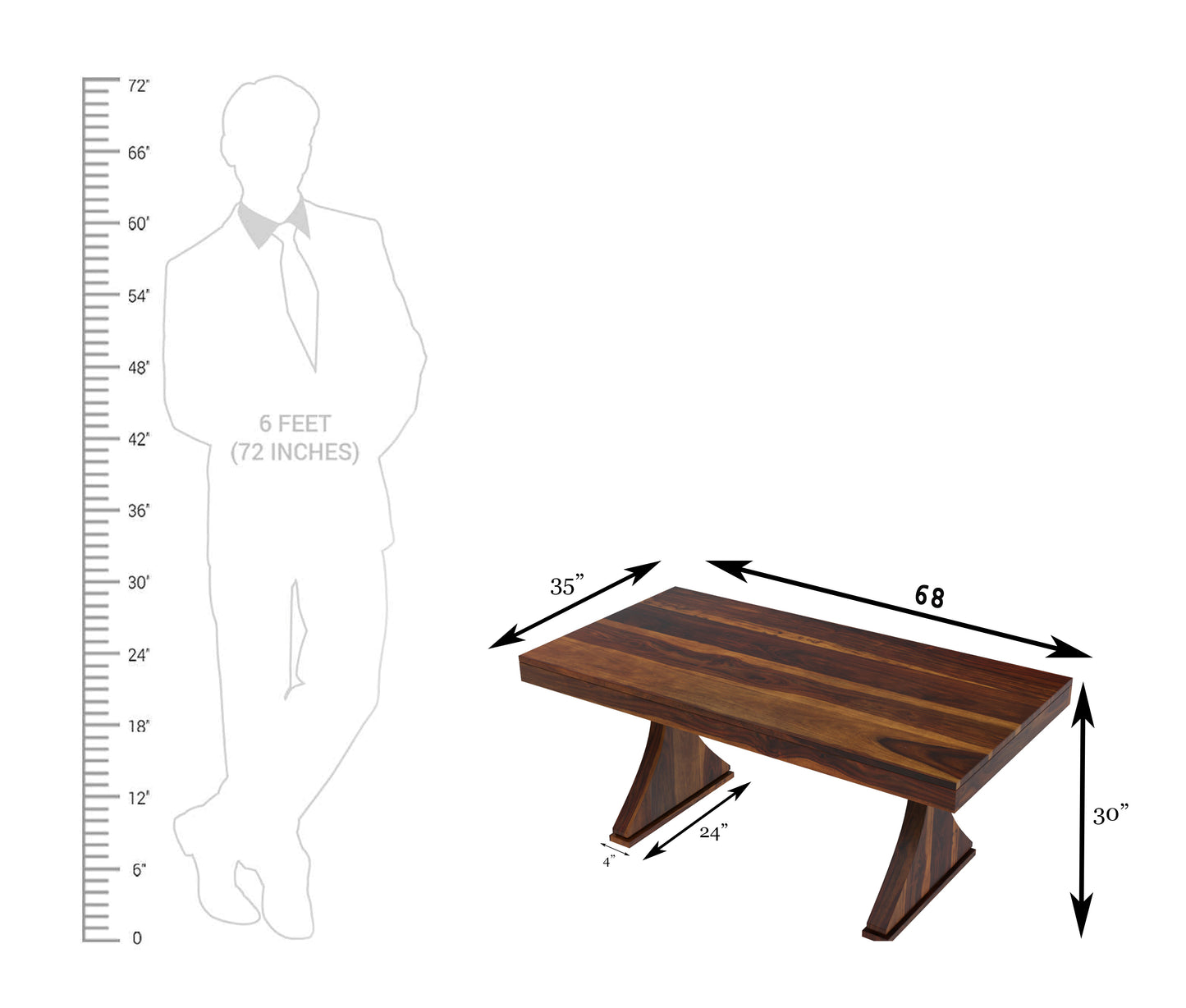 Yeshua Solid Wood Dining set : Choose a 4-Seater, 6-Seater, or Individual Pieces