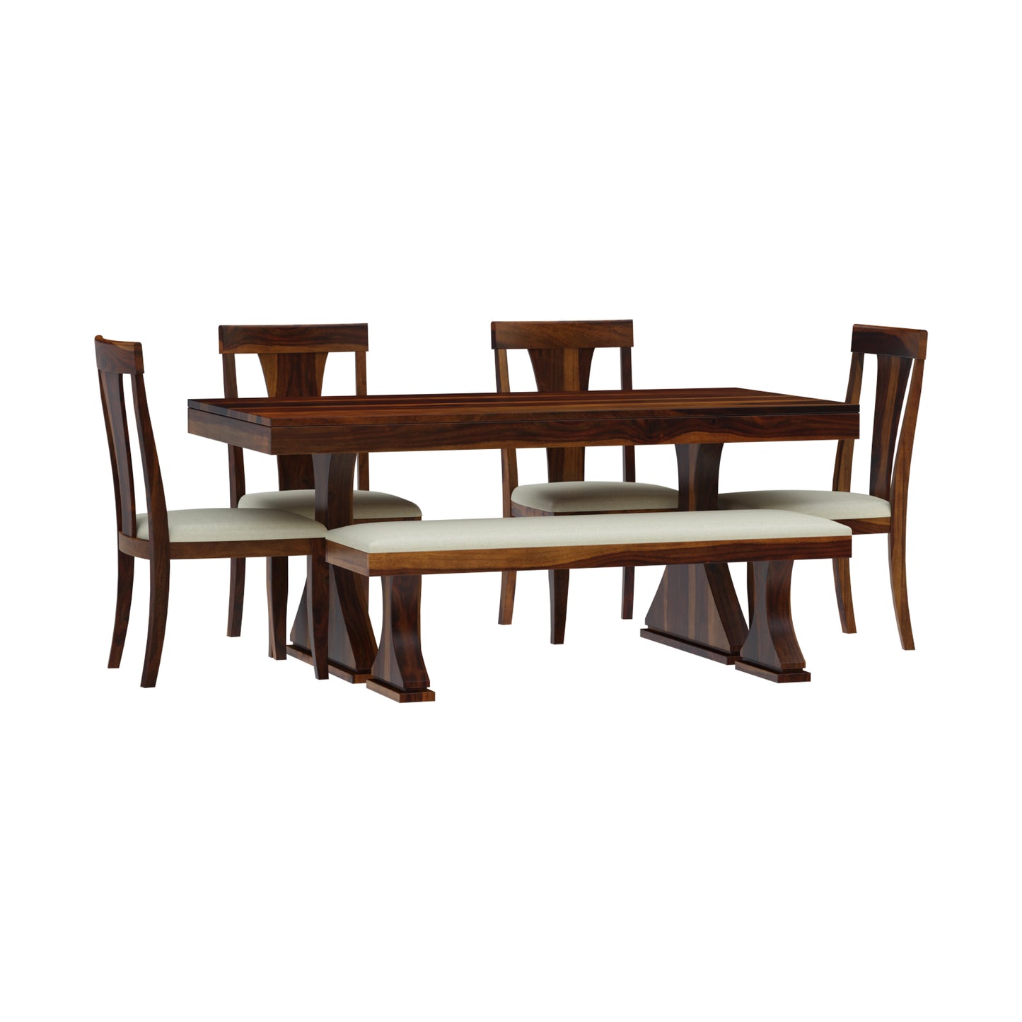 Yeshua Solid Wood Dining set : Choose a 4-Seater, 6-Seater, or Individual Pieces