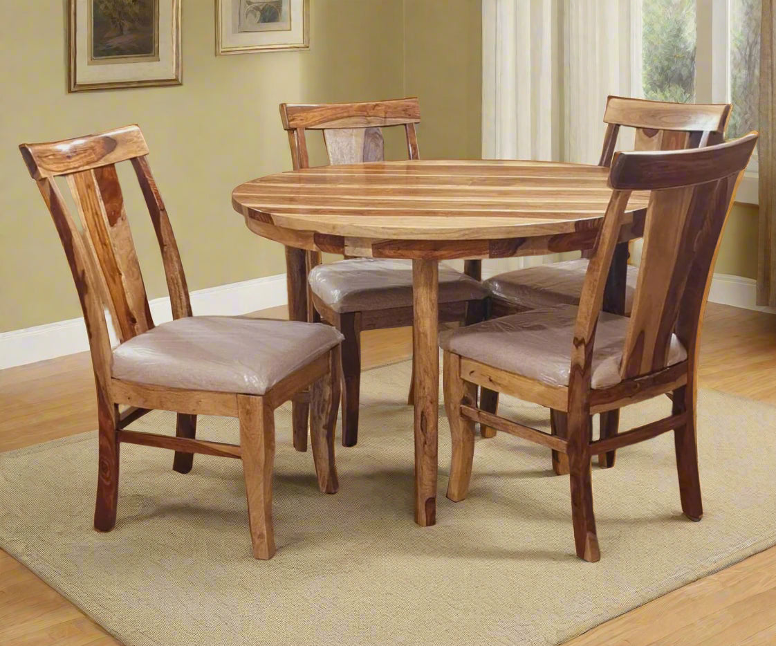 Round Dining Table Set For With Chairs Yeshua Solid Wood Dining