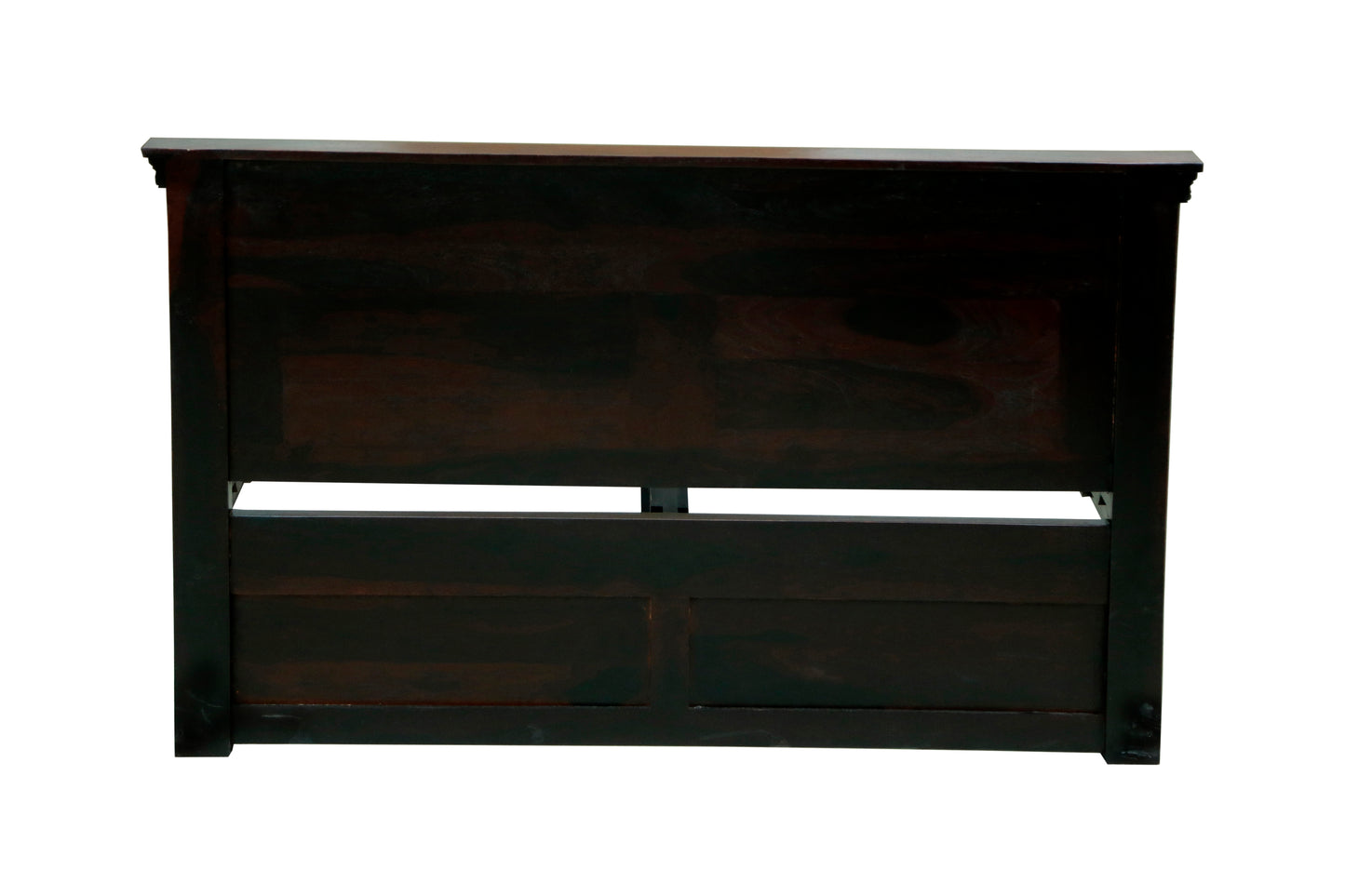 Carving Bed with Traditional Block Print by Induscraft of Solid Sheesham Wood with Hydraulic Storage