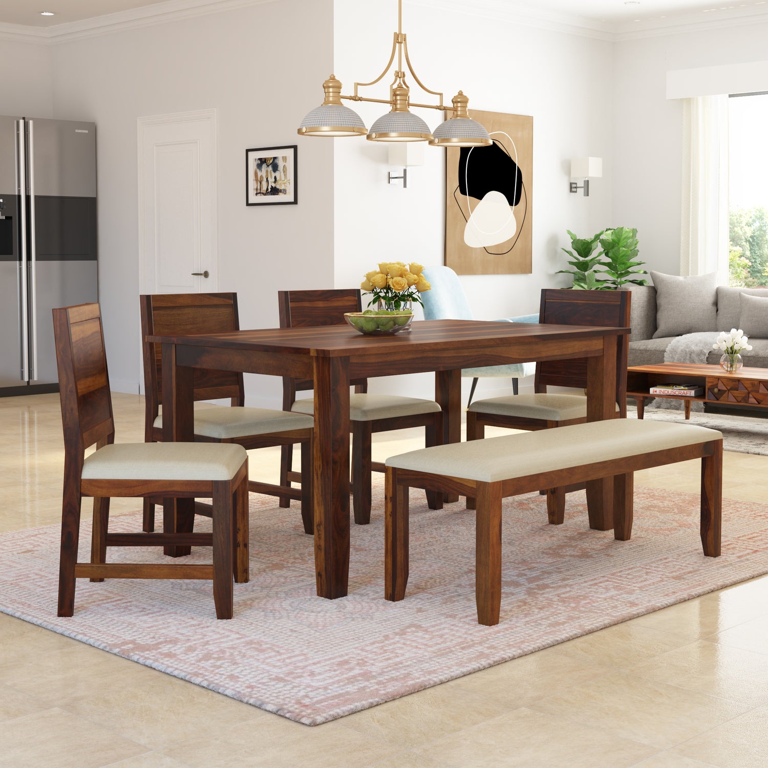 Cintee Solid Wood Dining set : Choose a 4-Seater, 6-Seater, or Individual Pieces