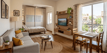 1BHK Interior Design - A Furniture Plan That Makes Every Square Foot Count