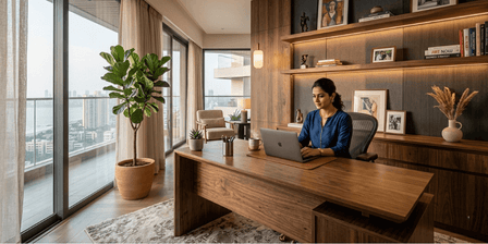 Home office interior design with ergonomic furniture — Induscraft