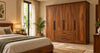 Solid wood wardrobe in a modern Indian bedroom