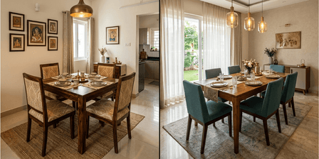 Square vs rectangular dining table for Indian homes — Induscraft