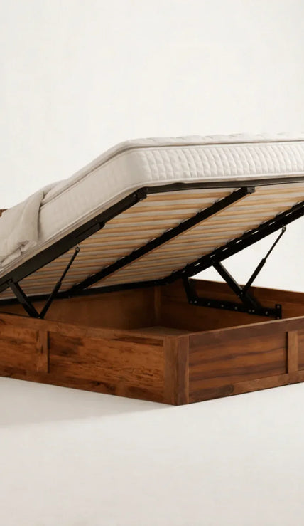 Solid Wood Bed With Storage