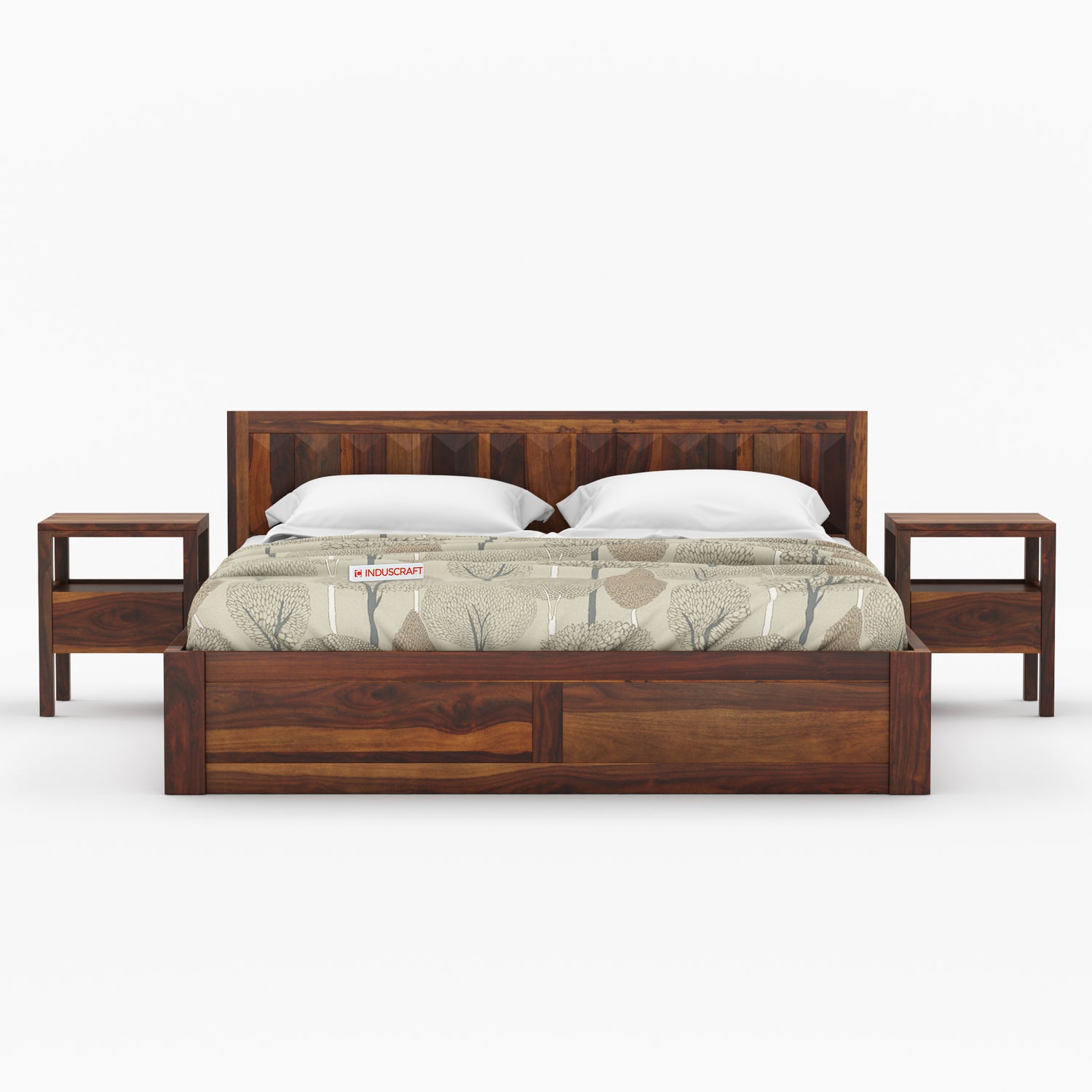 La-Diode Sheesham Wood Bed by Induscraft | King & Queen Sizes with Storage Options