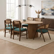 Sienna Solid Wood Oval 6 Seater Dining Set with Cane Chairs