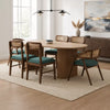 Sienna Solid Wood Oval 6 Seater Dining Set with Cane Chairs