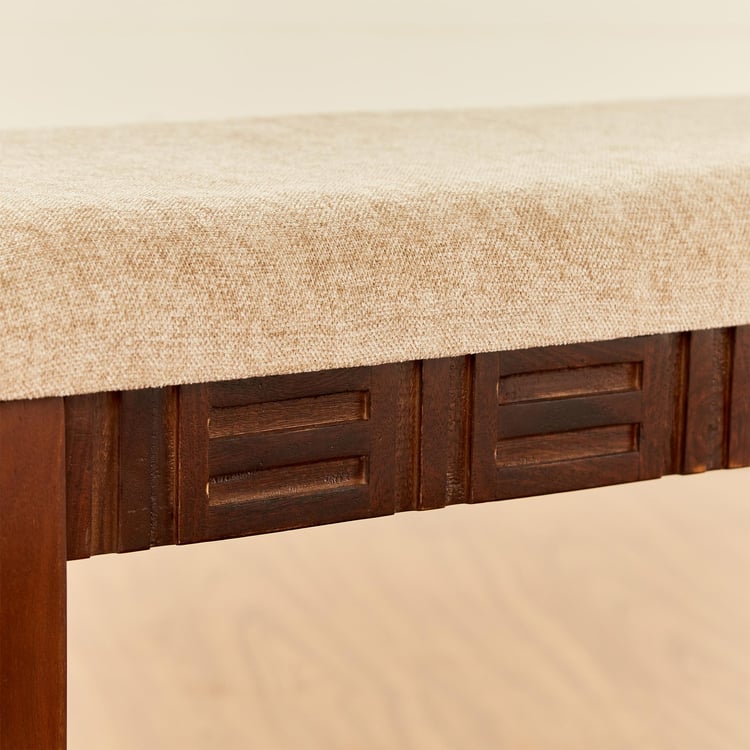 Keya Bench by Induscraft with Solid Wood Sheesham and Upholstered Fabric