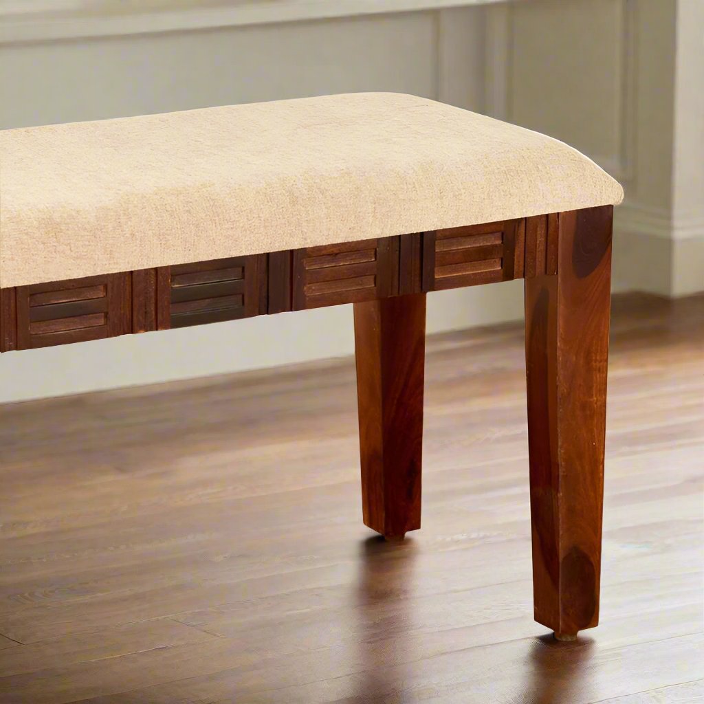 Keya Sheesham Wood Modern Upholstered Seat Bench