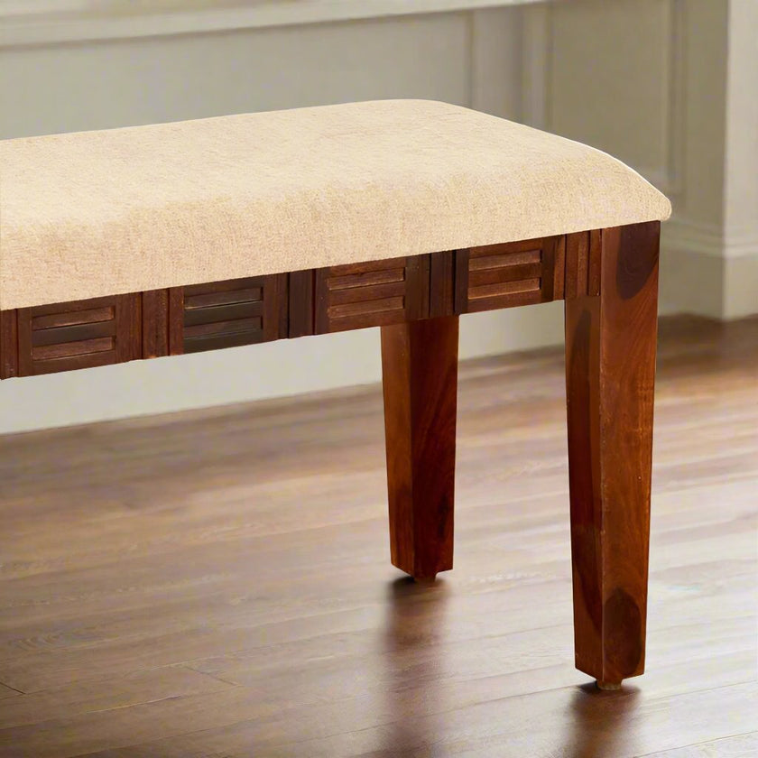 Keya Sheesham Wood Modern Upholstered Seat Bench