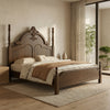 Shrishti Classic Solid Wood Platform Bed with Carved Headboard