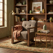 Solid Wood Box Frame Lounge Chair with Cushioned Seat