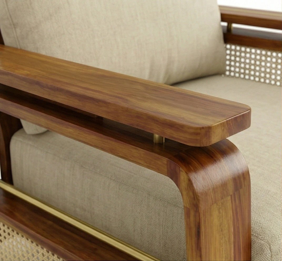 Brahmika Solid Wood Lounge Sofa Chair