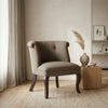 Classic Upholstered Accent Chair with Solid Wood Curved Legs
