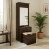 Solid Wood Dressing Table with Mirror & Pull-Out Seat Storage