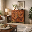 Herringbone Solid Wood Storage Cabinet