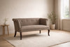 Classic Upholstered Wooden Bench Sofa with Rolled Arms