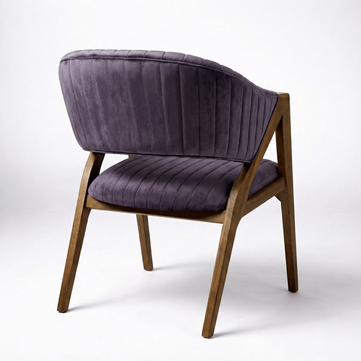 Raven Sheesham Wood Chair with Upholstered Fabric Seat and Backrest (Set of 2)