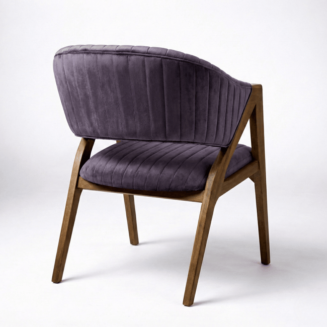 Raven Sheesham Wood Chair with Upholstered Fabric Seat and Backrest (Set of 2)