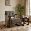 Solid Wood Box Frame Lounge Chair with Cushioned Seat