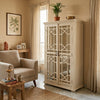 Solid Wood Display Cabinet with Glass Panel Doors Classic Storage & Showcase Unit