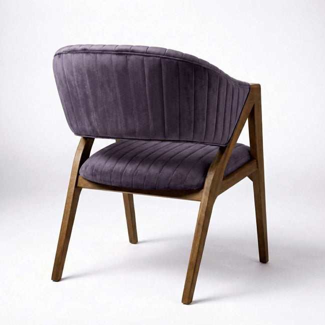 Raven Sheesham Wood Chair with Upholstered Fabric Seat and Backrest (Set of 2)