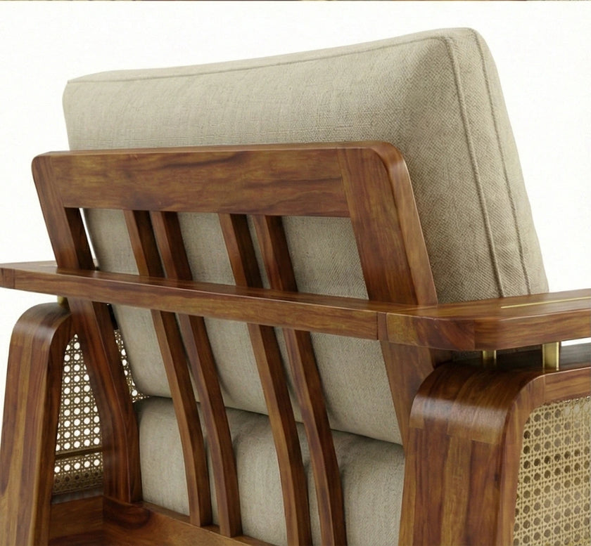 Brahmika Solid Wood Lounge Sofa Chair