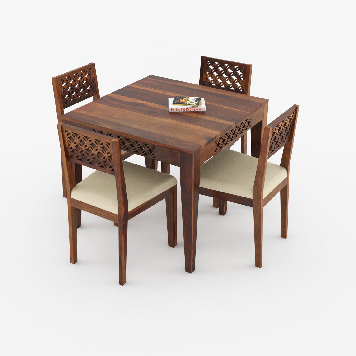 Disa Dining Table Set by Induscraft of Solid Sheesham Wood with 4 Seater or 6 Seater