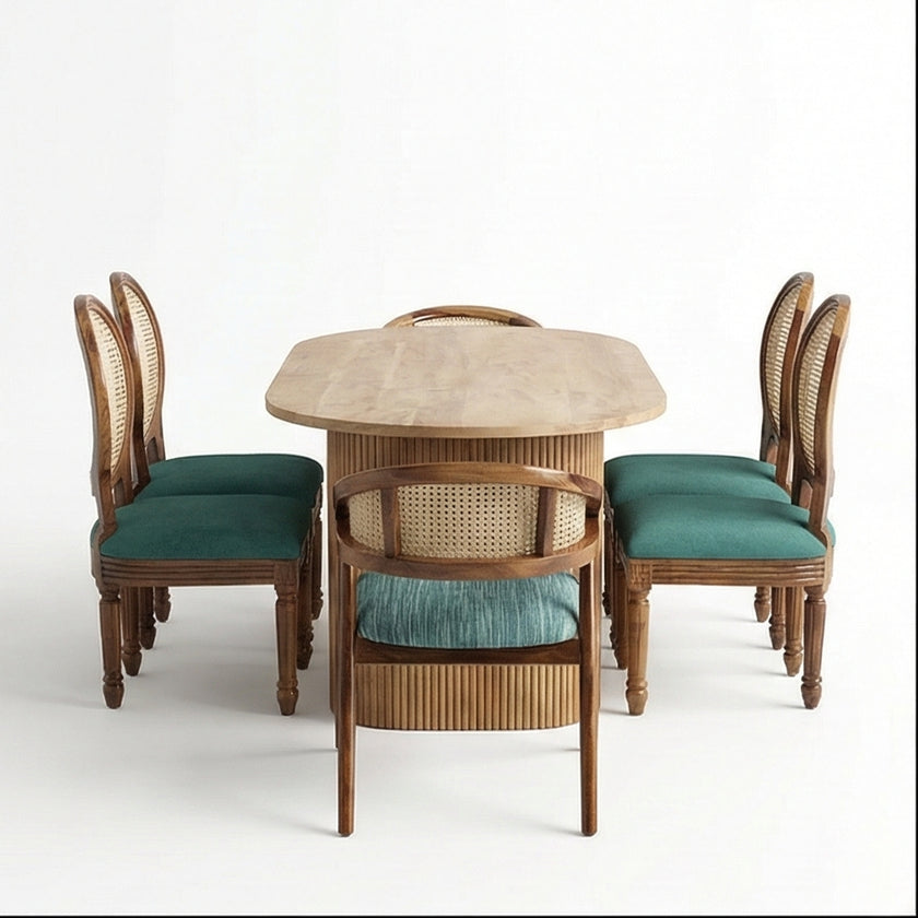 Acacia Wood Oval Dining Set – Option 2