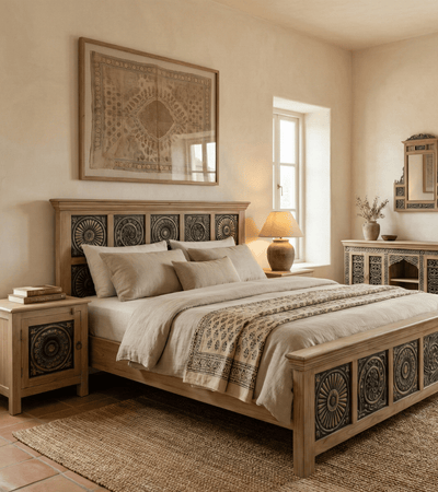 Meher Bed Without Storage in Teak Wood by Induscraft