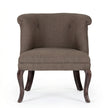 Classic Upholstered Accent Chair with Solid Wood Curved Legs