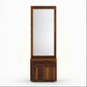Solid Wood Dressing Table with Full-Length Mirror & Storage Cabinet