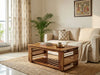Brahmika Sheesham Rectangular Coffee Table with Rattan Cane Panels