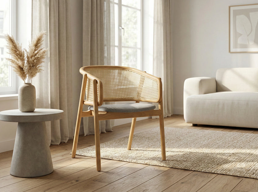 Brentwood Cane Back Solid Wood Armchair