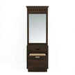 Solid Wood Dressing Table with Mirror & Pull-Out Seat Storage