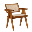 Mifflin Sheesham Wood Chair with Cane Backrest and Upholstered Seat (Set of 2)