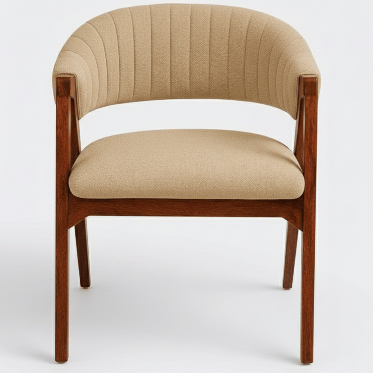Rufus Sheesham Wood Chair with Upholstered Fabric Seat and Backrest (Set of 2)
